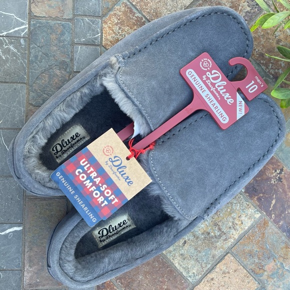 GENUINE LEATHER & SHEARLING Dearfoam Moccasin Slippers MEN’S 10 or 12 - Picture 9 of 10